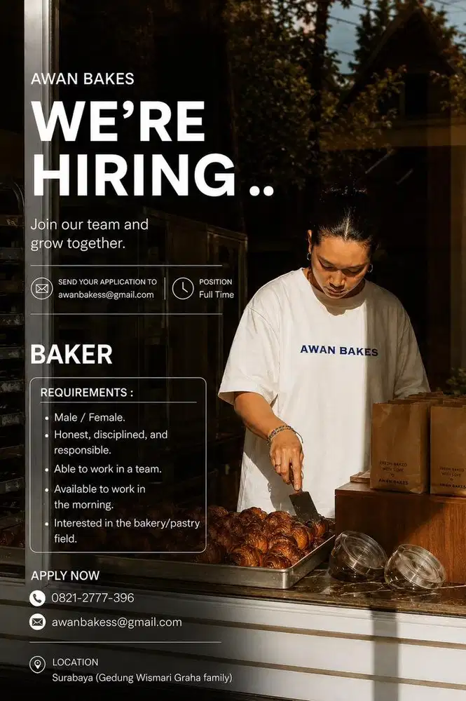 HIRING BAKERS GRAHA FAMILY