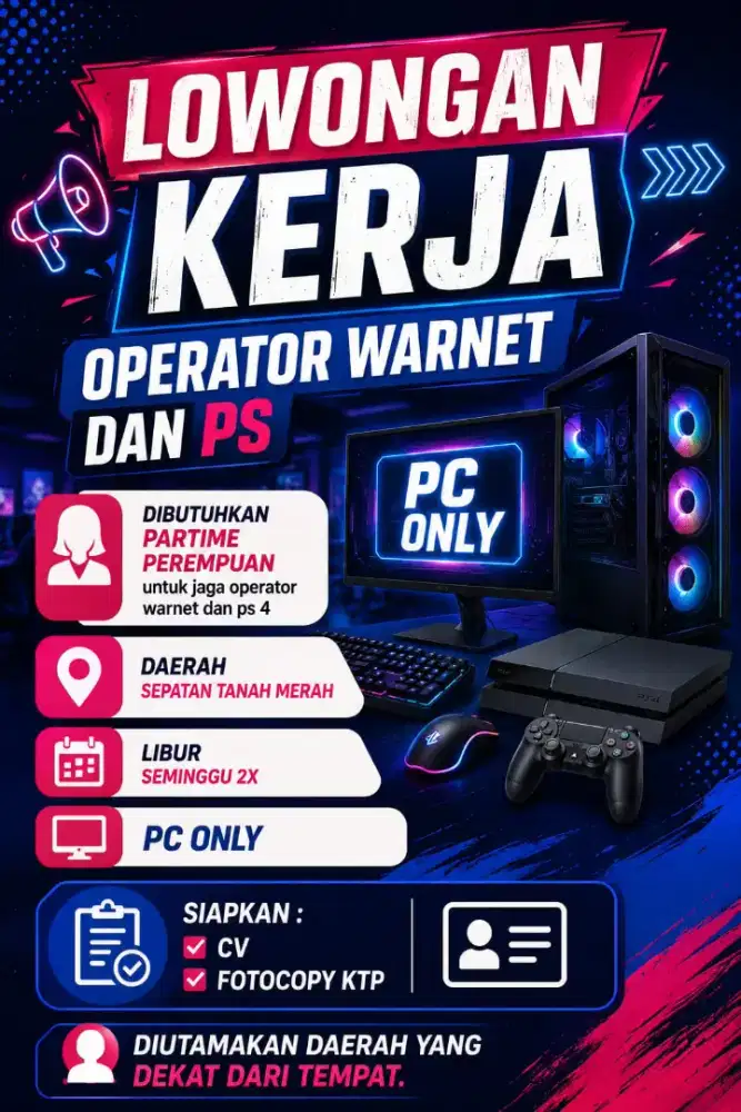 LOKER JAGA PS DAN WARNET