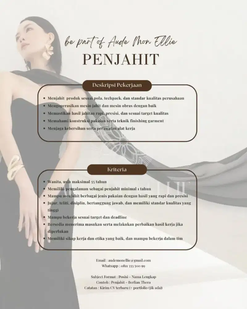 PENJAHIT FASHION PREMIUM WANITA