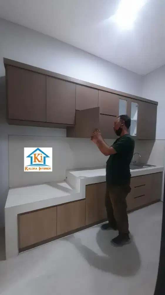 Jasa Pembuatan Kitchen Set Minimalis Modern Surabaya Kaloka Interior