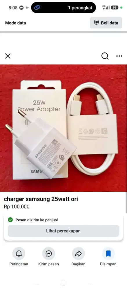Charger samsung ori 25watt