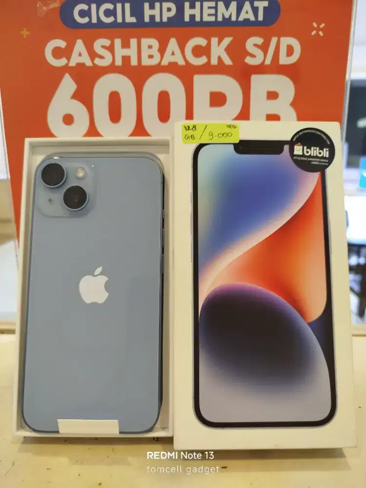 I-Phone 14,128,resmi blibli, garansi masih panjang, batre 100%