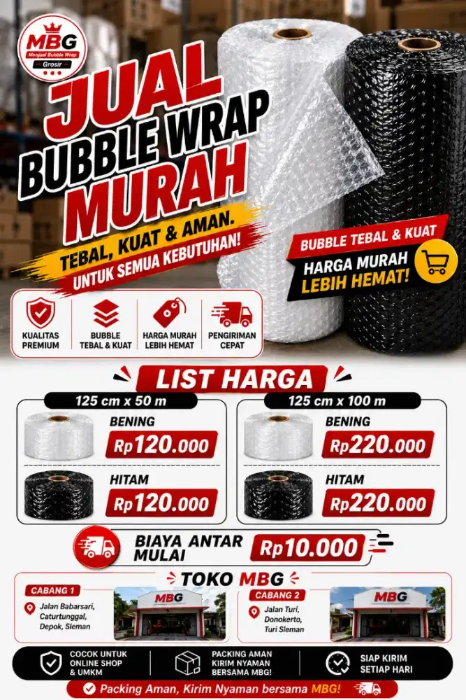 Bubble Wrap Murah Bening dan Hitam