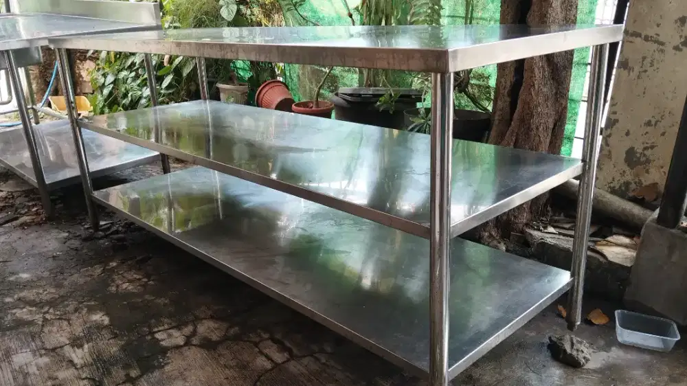 Meja Kitchen Stainless Steel 3 Susun