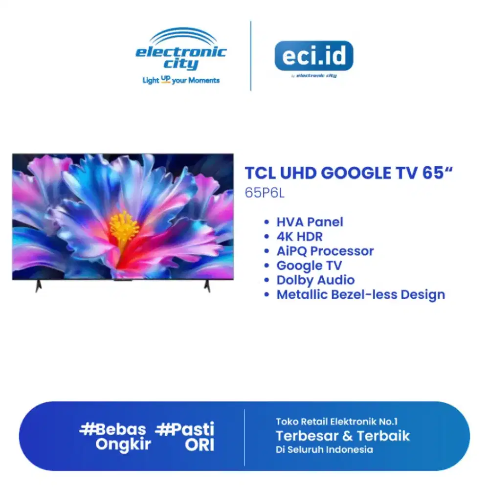 (NEW) TCL 4K UHD SMART GOOGLE TV 65 INCH 65P6L