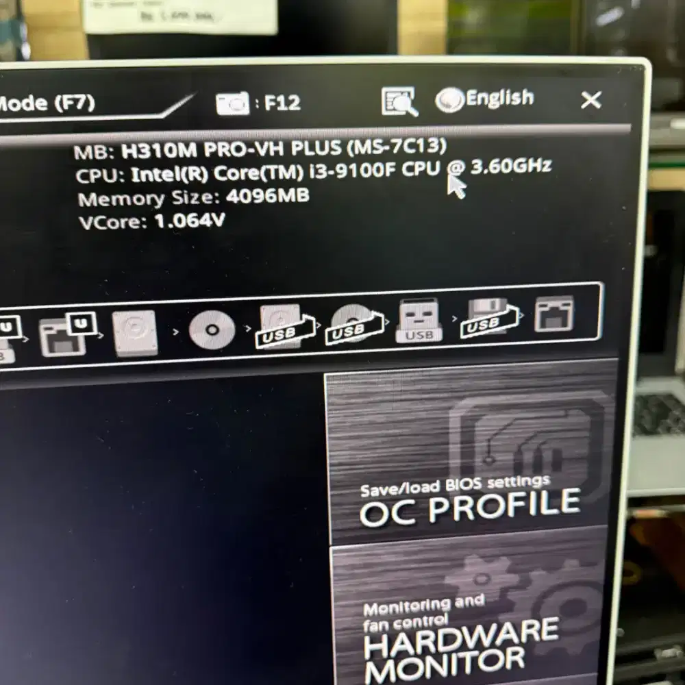 Proc Ci3-9100F|MB MSI H310M PRO VH PLUS|VGA MSI GTX 1650-4GB