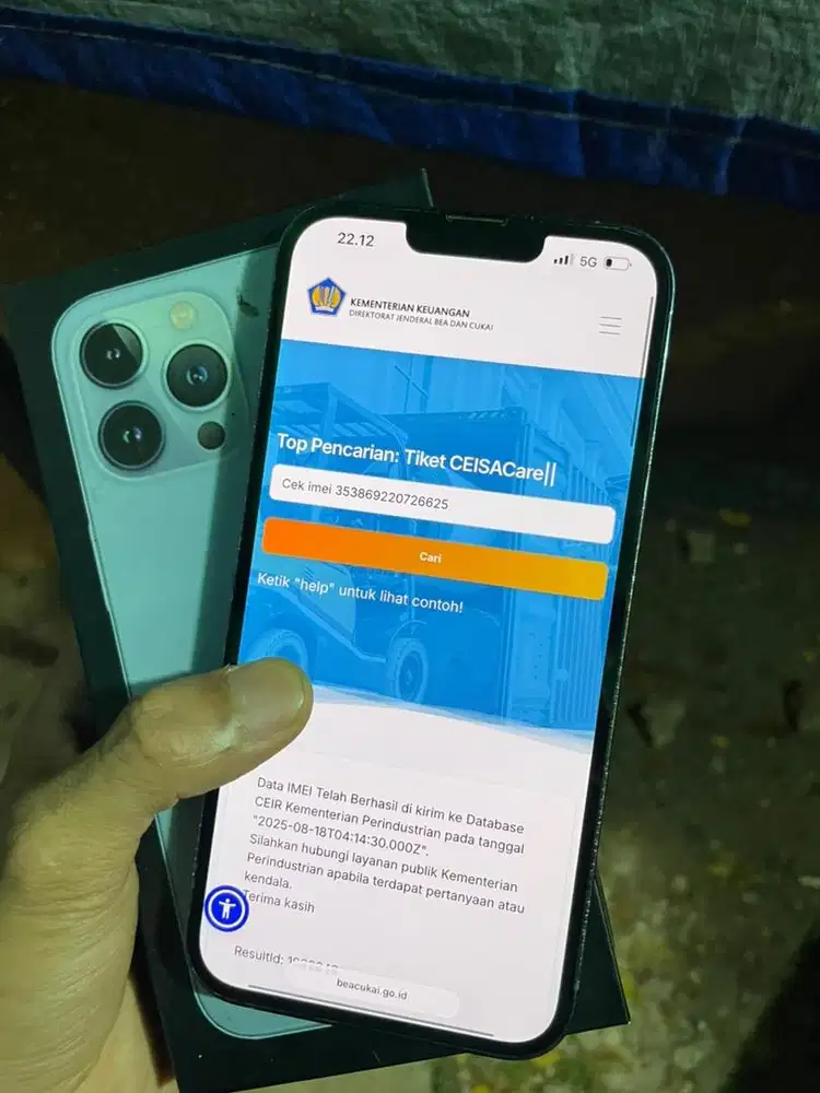 Iphone 13promax 128gb inter resmi beacukai