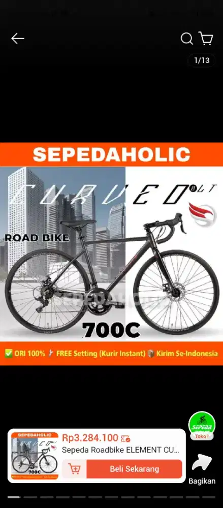 Di jual aja sepeda road bike (Balap) bekas rasa baru.