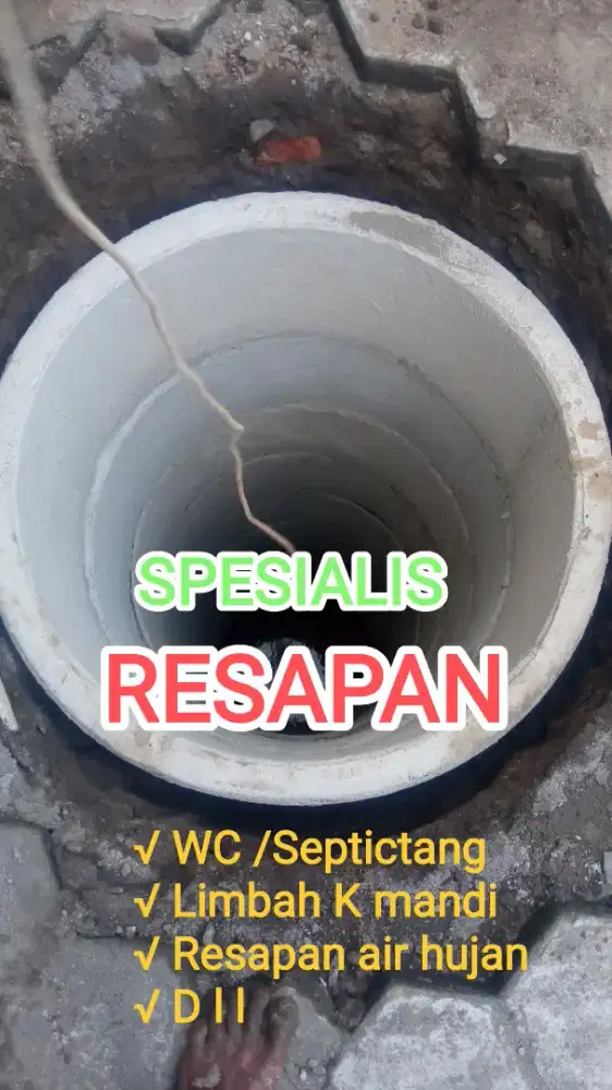 RESAPAN SUMUR BOR SERVIS POMPA AIR SEDOT WC SAL MAMPET KURAS TANDON