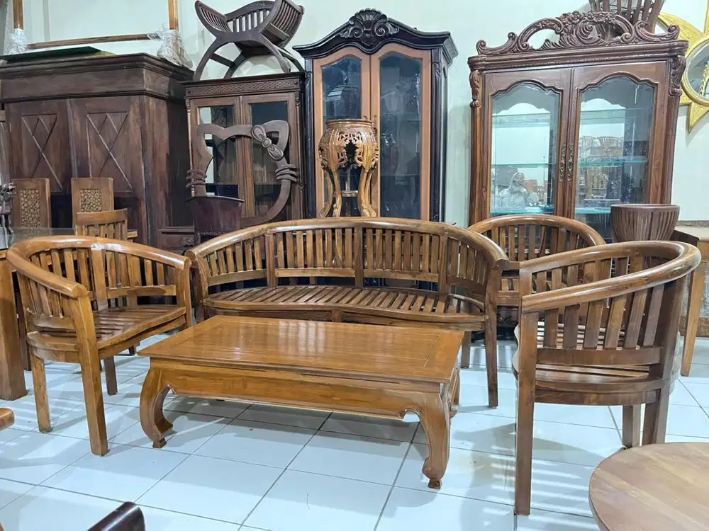 Set kursi meja tamu kekar kayu jati