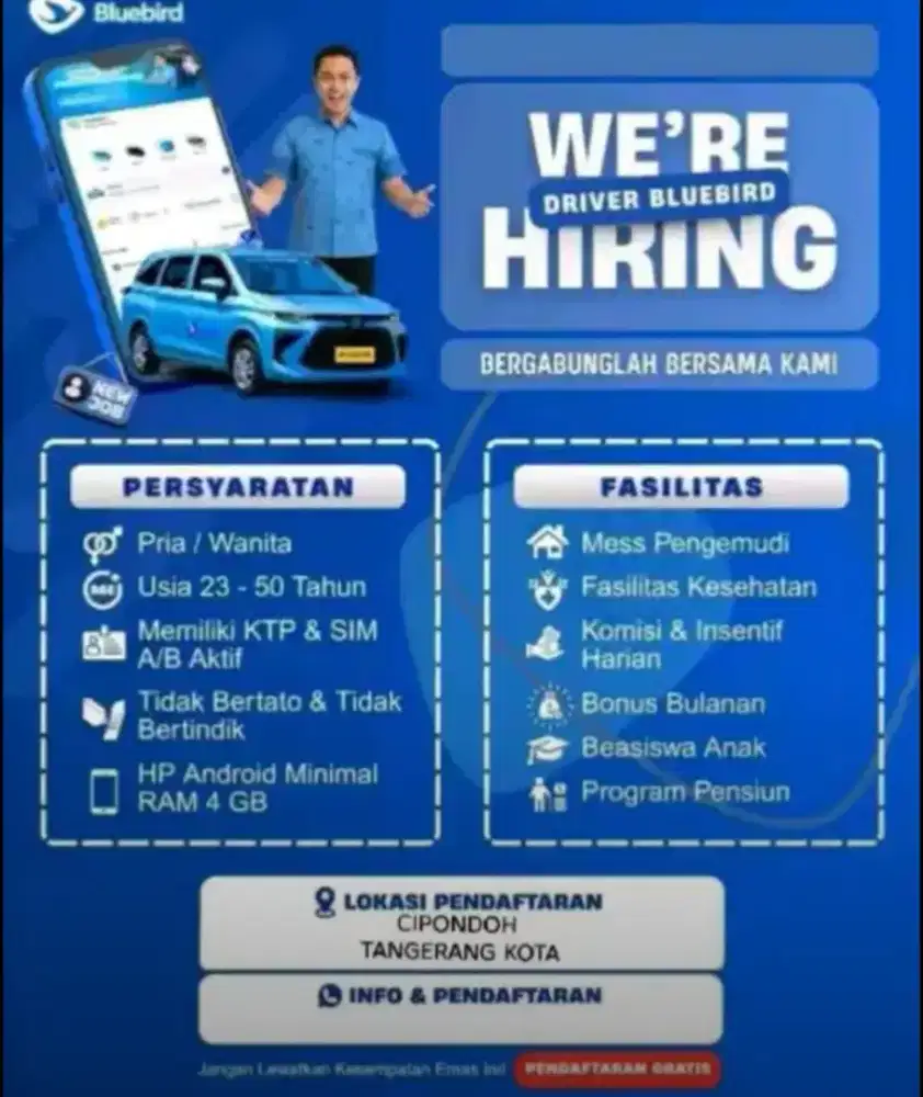 LOKER DRIVER TAXI GRATIS