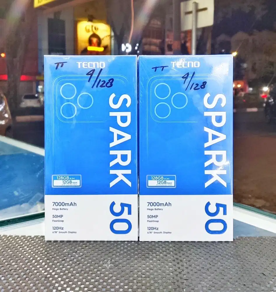 Baru...Tecno Spark 50 Ram 4+8/128 Segel/Garansi resmi.