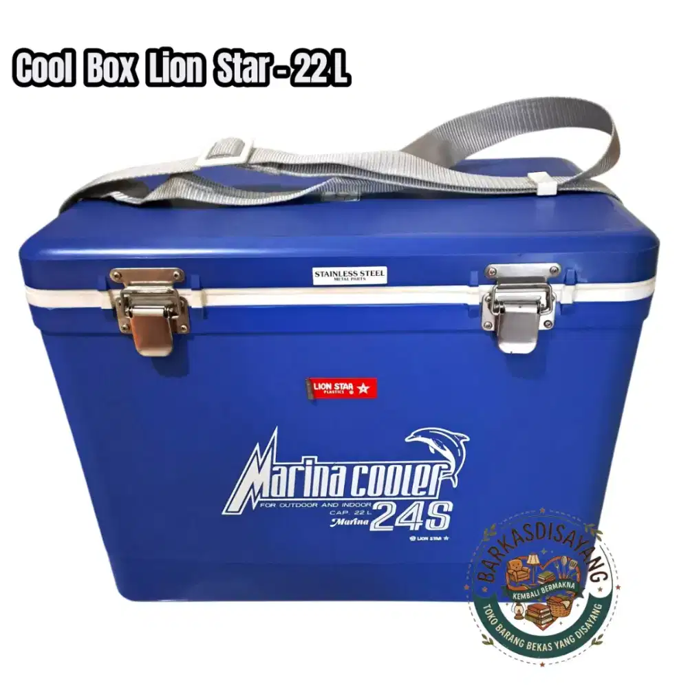 JUAL MURAH COOL BOX LION STAR MARINA COOLER 24S/ 22L WARNA BIRU