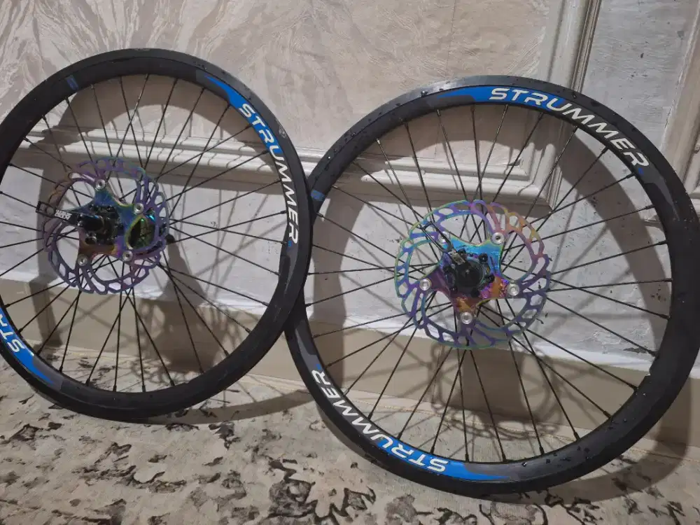Velg speda merk strummer 20+tromol koozer XM490 4 bantalan MTB+cakram