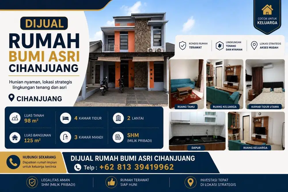 Rumah Cantik Modern Siap Huni di Bumi Asri Cihanjuang Parompong