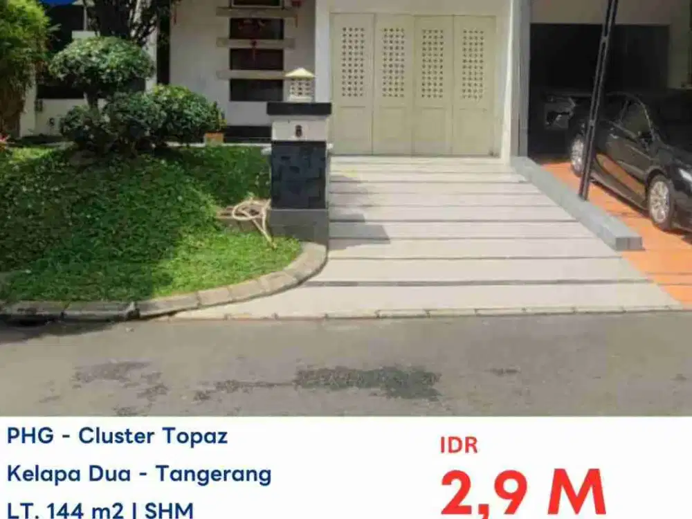 LELANG RUMAH DI PONDOK.HIJAU GOLF CLUSTER TOPAZ GADING SERPONG TANGERANG