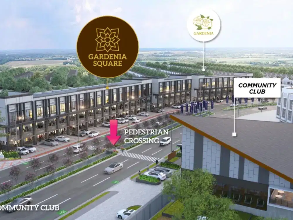 Ruko Gardenia Square di Jalan Utama dan Langsung Akses Tol Paramount Petal Tangerang