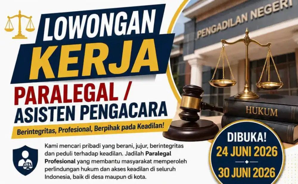 LOWONGAN KERJA  ASISTEN PENGACARA LANGSUNG WAWANCARA