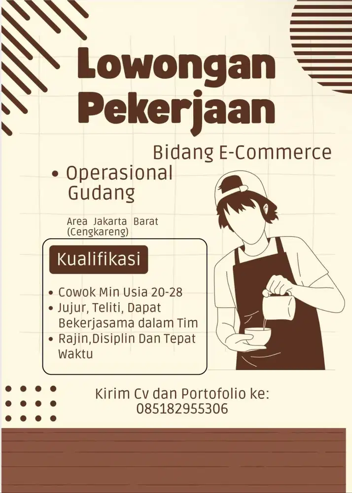 LOWONGAN KERJA OPERASIONAL GUDANG AREA CENGKARENG JAKARTA BARAT