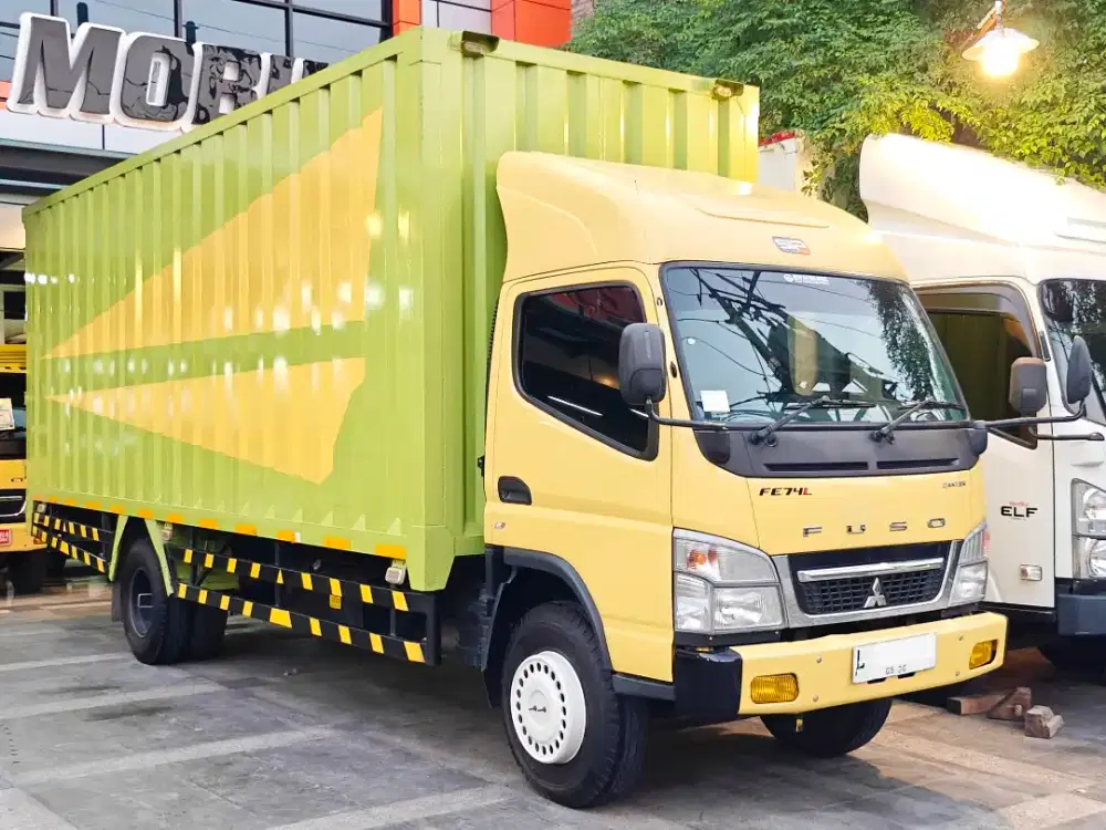 Truk Canter 6 Roda FE74 Long 2025 Box Cargo Besi Fuso 30Kubik 2023 ELF