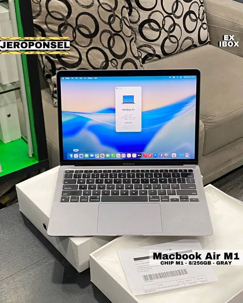 MACBOOK AIR M1 256GB GRAY EX IBOX LIKE A NEW FULL SET ORIGINAL