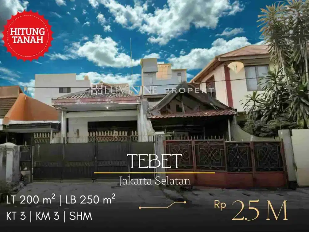 DIJUAL RUMAH MURAH HITUNG TANAH DI TEBET, JAKARTA SELATAN (JP)
