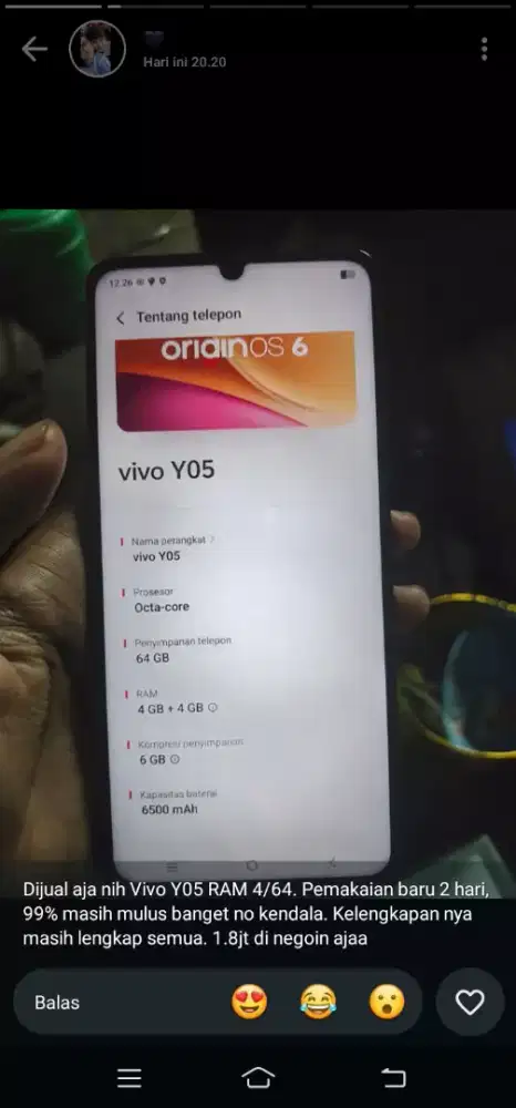 Vivo y05 ram 4/64