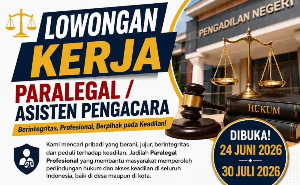 Lowongan Wawancara Langsung Profesi Paralegal Asisten Pengacara