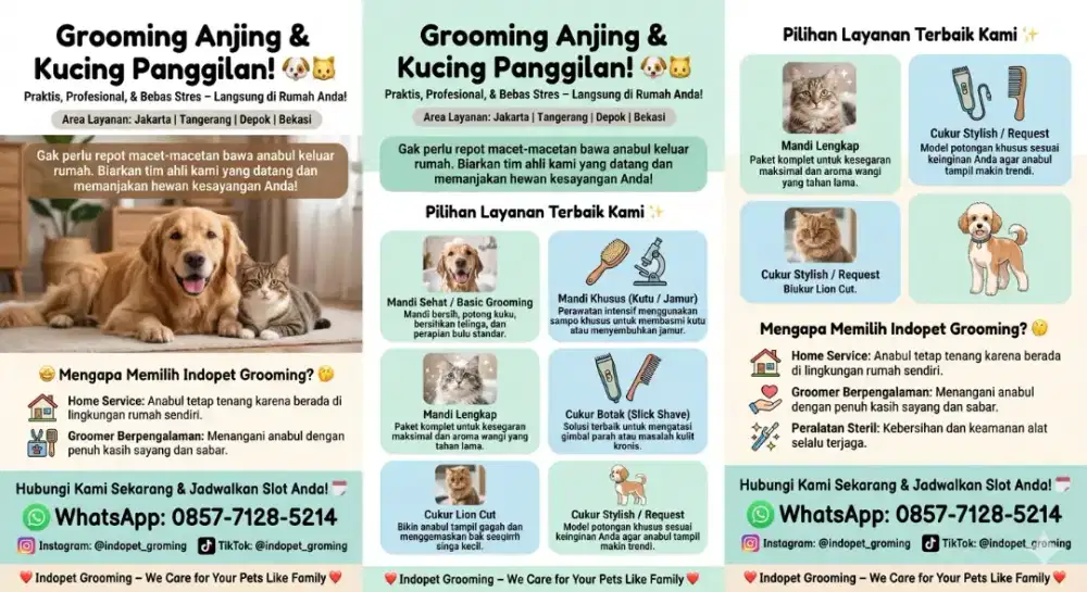 Grooming panggilan cat&dog panggilan termurah