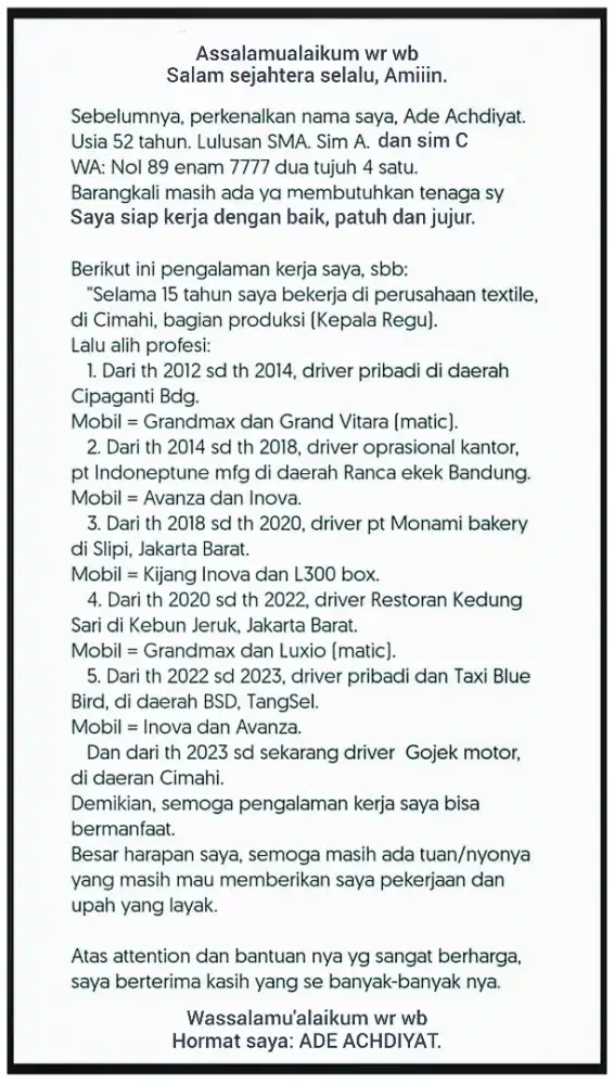 Driver Siap Kerja