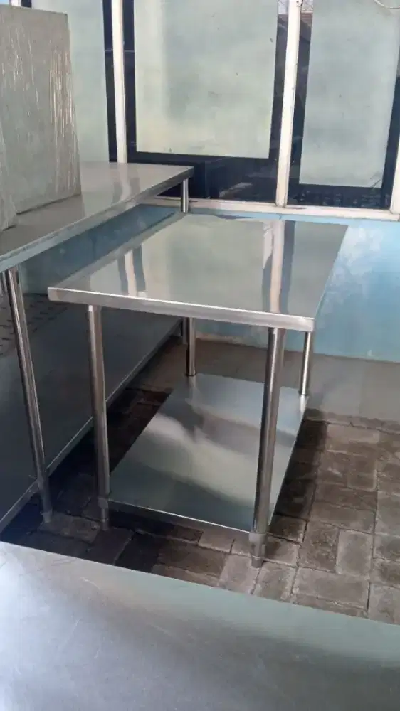 meja stainless 2s getra knocdown bongkar pasang 100 x 70 x 85