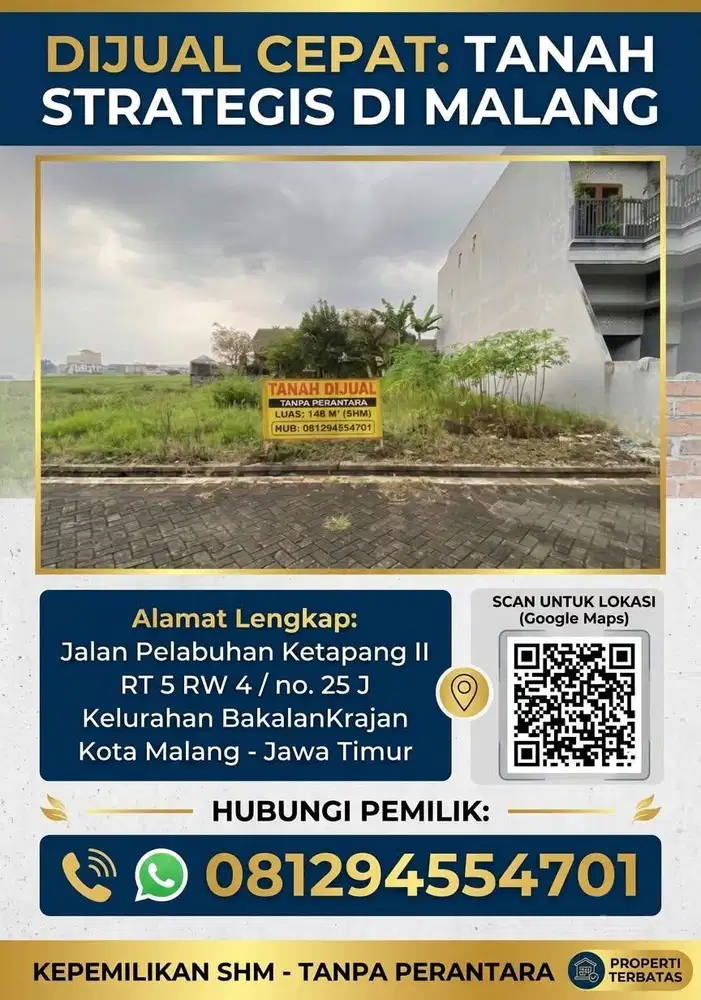 Dijual tanah kavling siap bangun, lokasi strategis, dekat kampus.