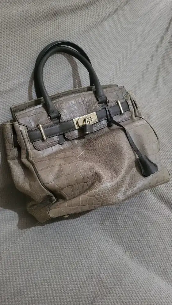 Tas Meitaa Handbag Wanita Motif Croco Warna Taupe