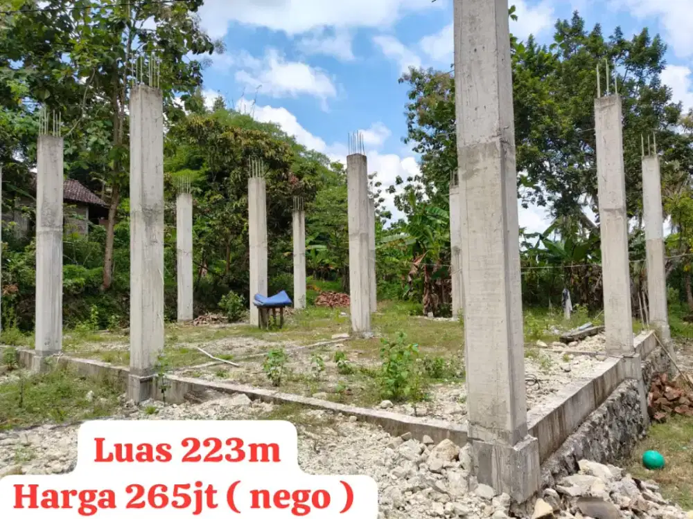 Tanah Strategis Sudah Berpondasi + Tiang ( Luas 223m )
