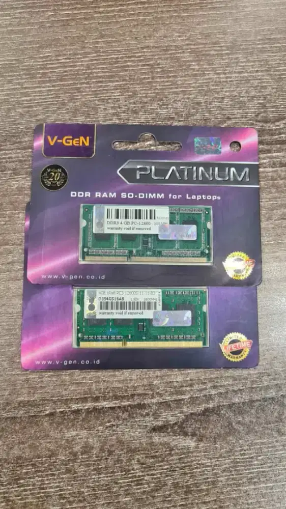 Ddr 3 sodimm 8gb 4gb x 2 ram laptop V-Gen platinum