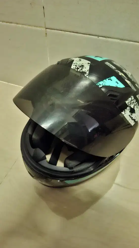 HELM KYT R10 BLACK BLUE AQUA