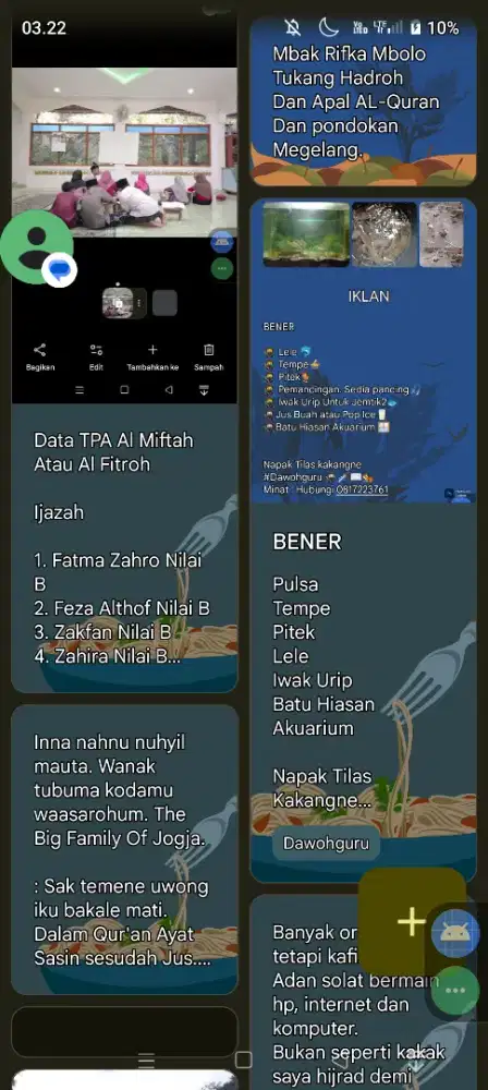 Sedia, Lele, Tempe, Pitek, Pulsa, dan Atu Huiasan Akuarium