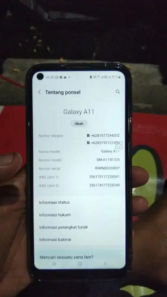 SAMSUNG A11 RAM 3