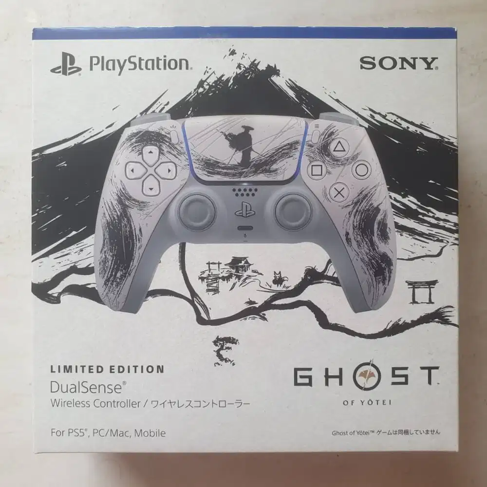 Sony PlayStation DualSense Ghost of Yotei (Black Grey, Hitam Abu, GoY)