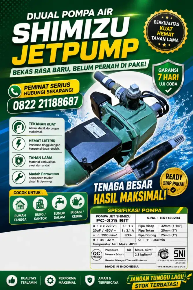 JETPUMP BEKAS RASA BARU