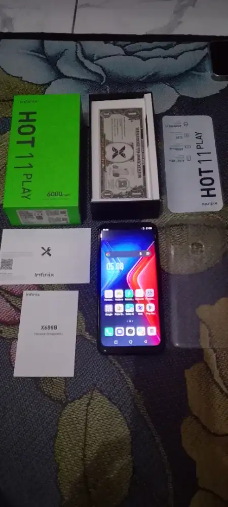 Infinix hot 11 play ram 4/64 full set