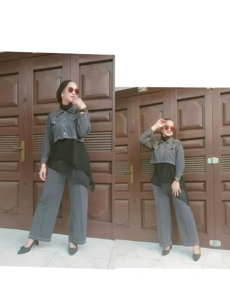Ready stelan viral 3in1 dan setcel miring