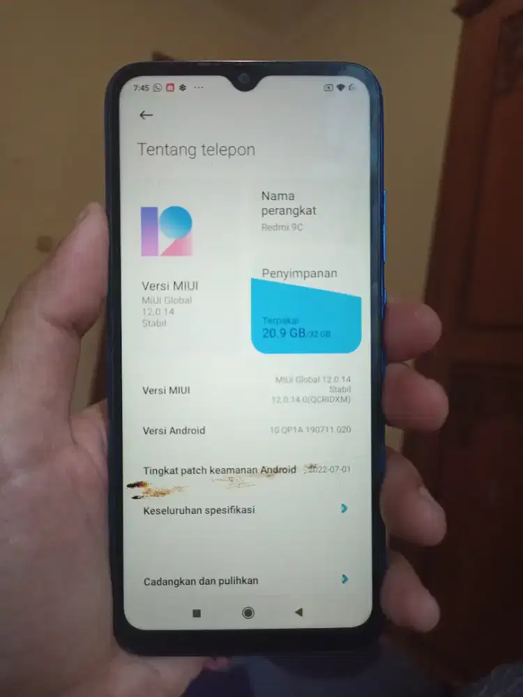Xiaomi redmi 9c ram 3/32 asal skr 390rb net paboro2 pek