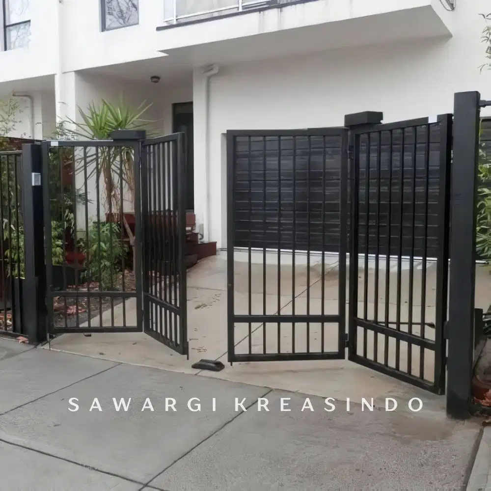 MENJUAL PAGAR BESI RUMAH, BERBAGAI MODEL MINIMALIS LIPAT DAN GESER