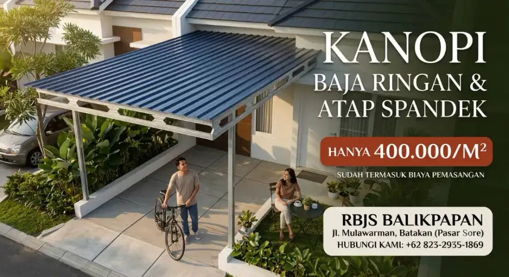KANOPI BAJA RINGAN ATAP SPANDEK