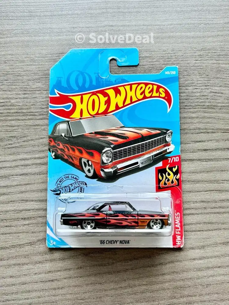 Hot Wheels 66 Chevy Nova 2019 Black Koleksi Hotwheels