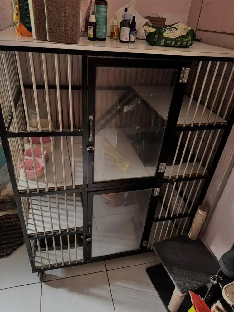 kandang kucing aluminium 2 lantai