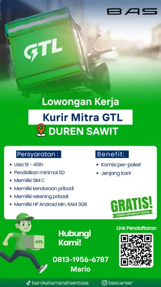 INFO Lowongan KURIR GTL