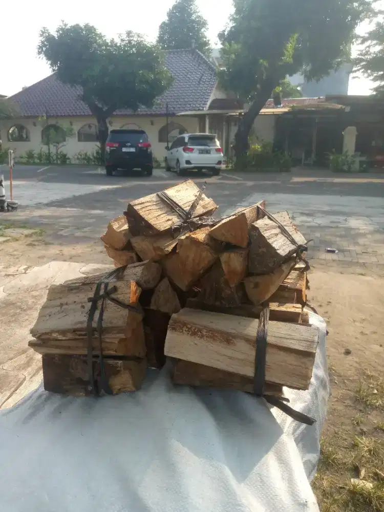 Kayu karet bakar