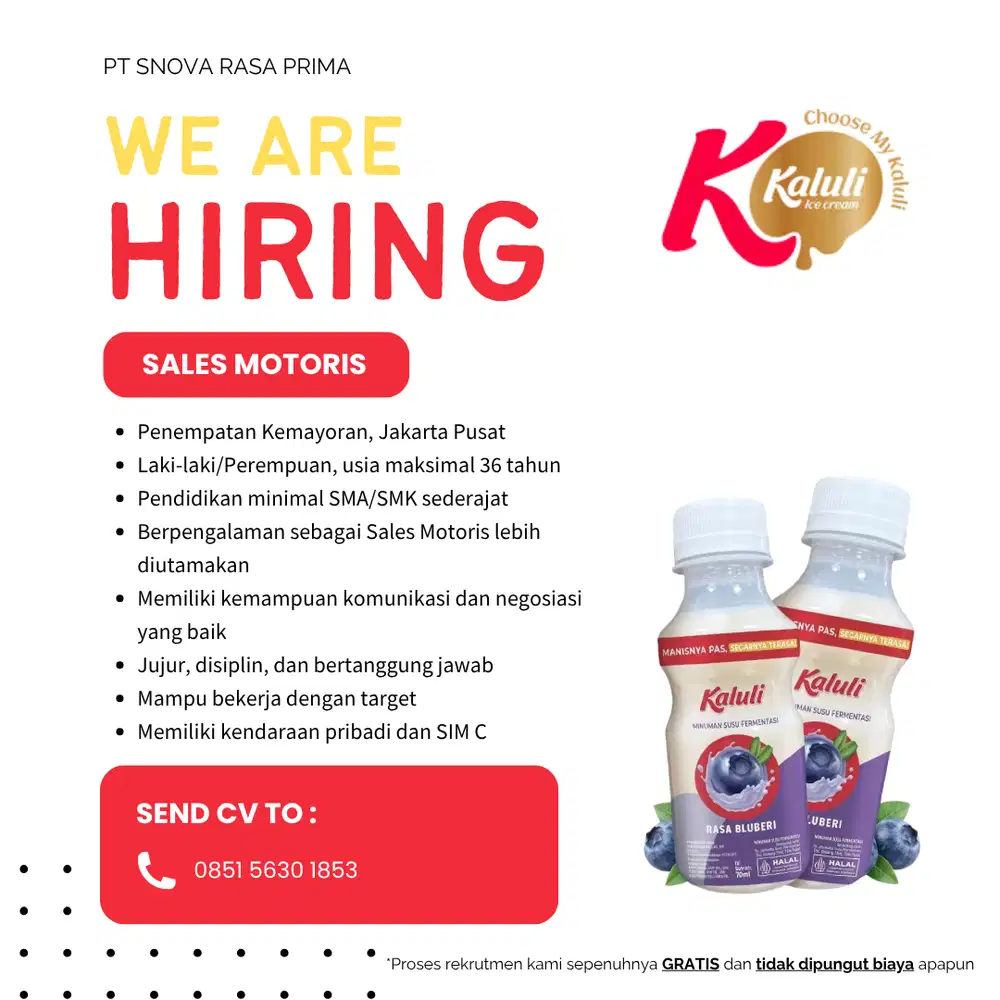 URGENT HIRING SALES MOTORIS